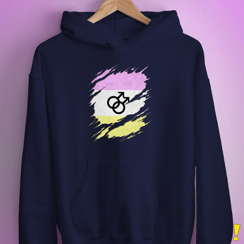 Twink Pride Flag Ripped Reveal Hoodie